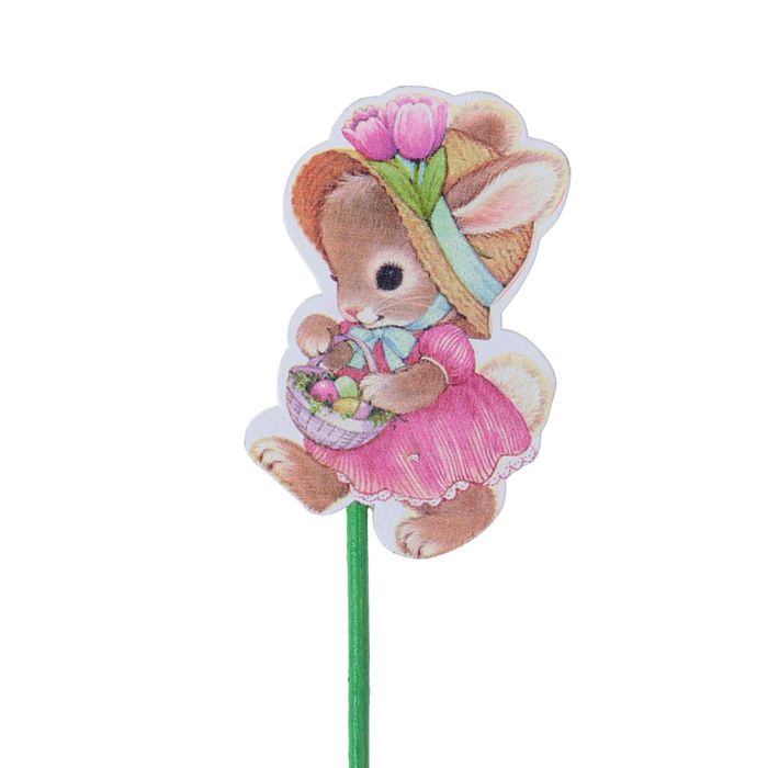 Сувенир на палочке "Зайка с корзиной"