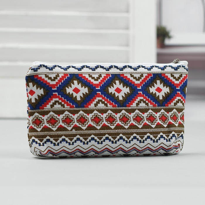 Косметичка простая на молнии, 1 отдел, цвет белый