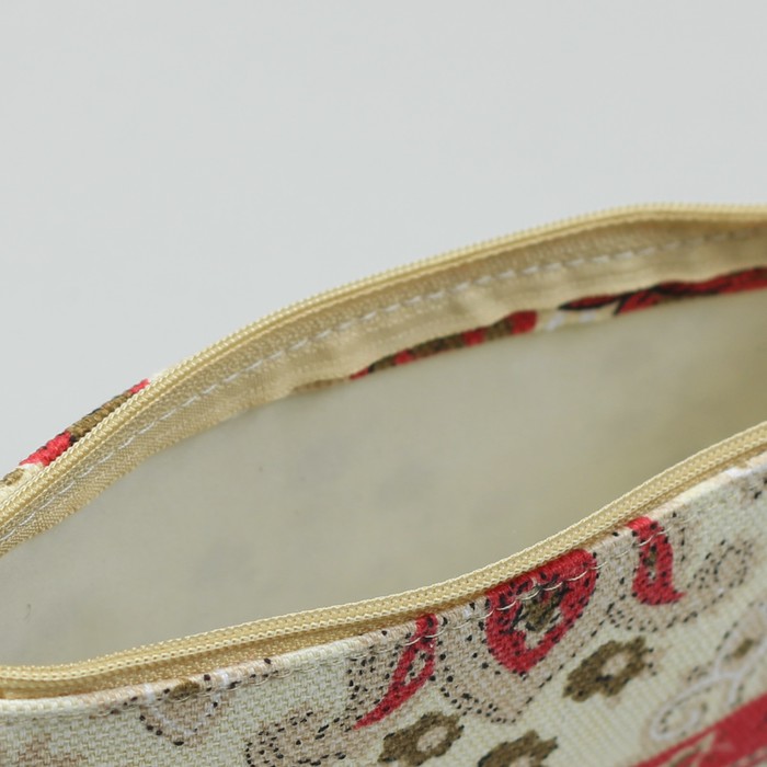 Косметичка простая на молнии, 1 отдел, цвет бежевый