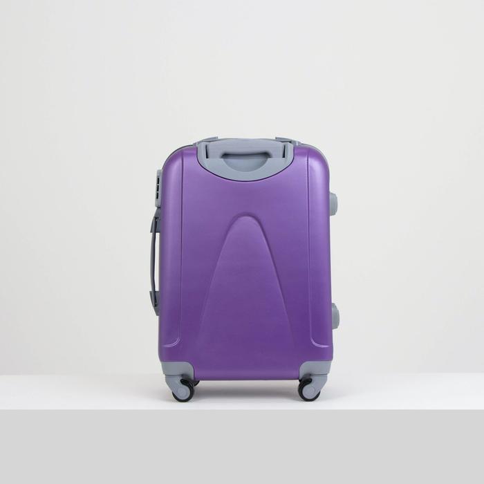 Чемодан с кейсом, малый, 20", 26 л, кодовый замок, 4 колеса, цвет фиолетовый