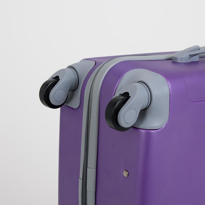 Чемодан с кейсом, малый, 20", 26 л, кодовый замок, 4 колеса, цвет фиолетовый