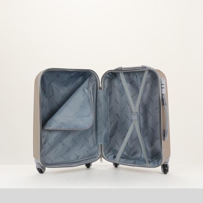 Чемодан с кейсом, малый, 20", 26 л, кодовый замок, 4 колеса, цвет серый