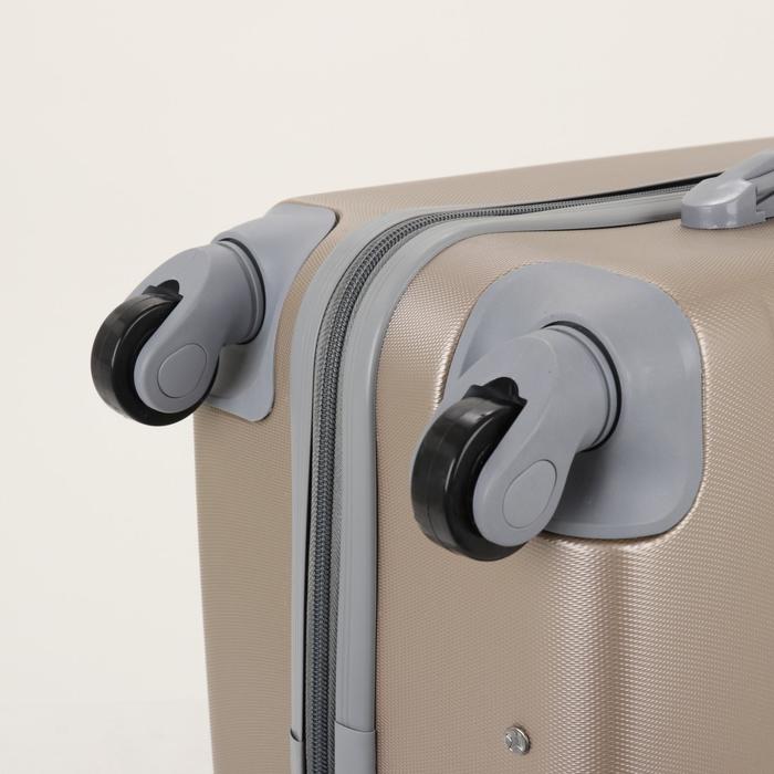 Чемодан с кейсом, малый, 20", 26 л, кодовый замок, 4 колеса, цвет серый