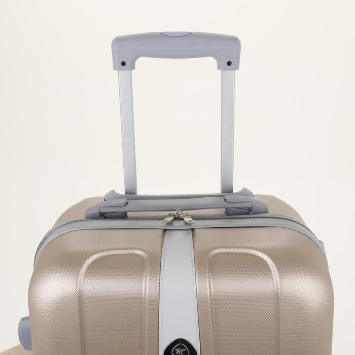 Чемодан с кейсом, малый, 20", 26 л, кодовый замок, 4 колеса, цвет серый