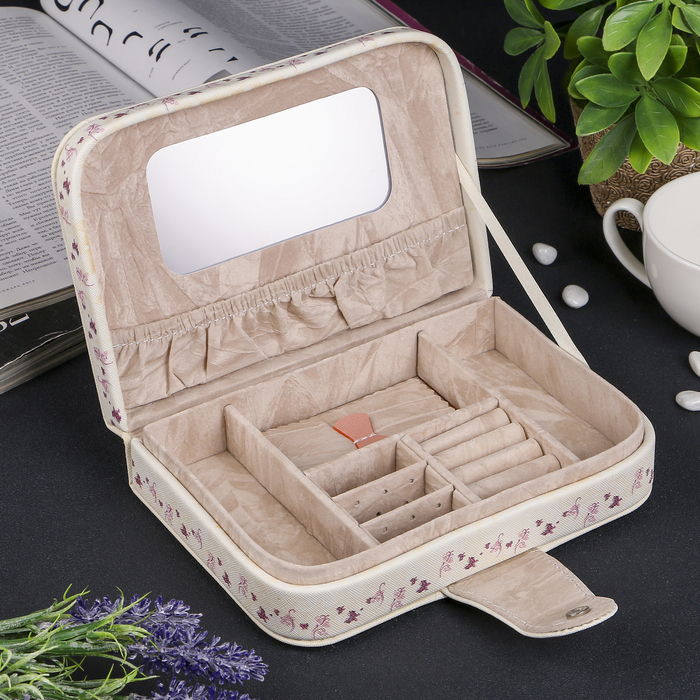 Шкатулка кожзам для украшений "Париж" 5х20х14 см