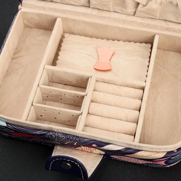 Шкатулка кожзам для украшений "Рыбки" 5х20х14 см