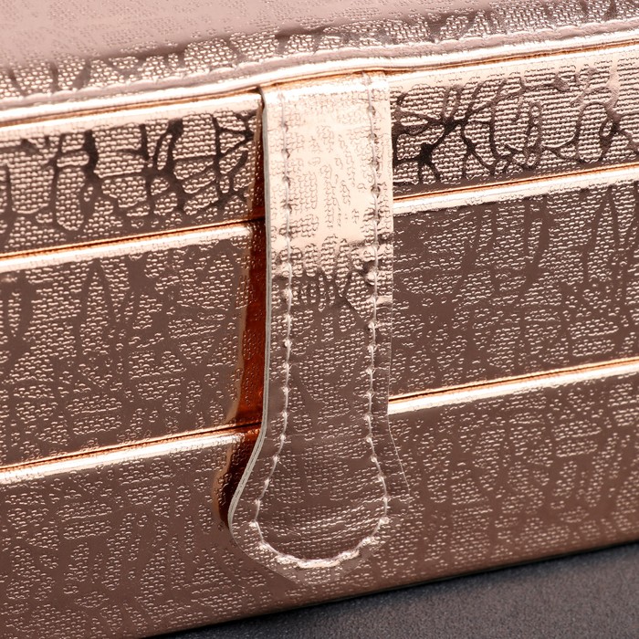 Шкатулка кожзам для украшений "Металлик золото" 12х25х16 см