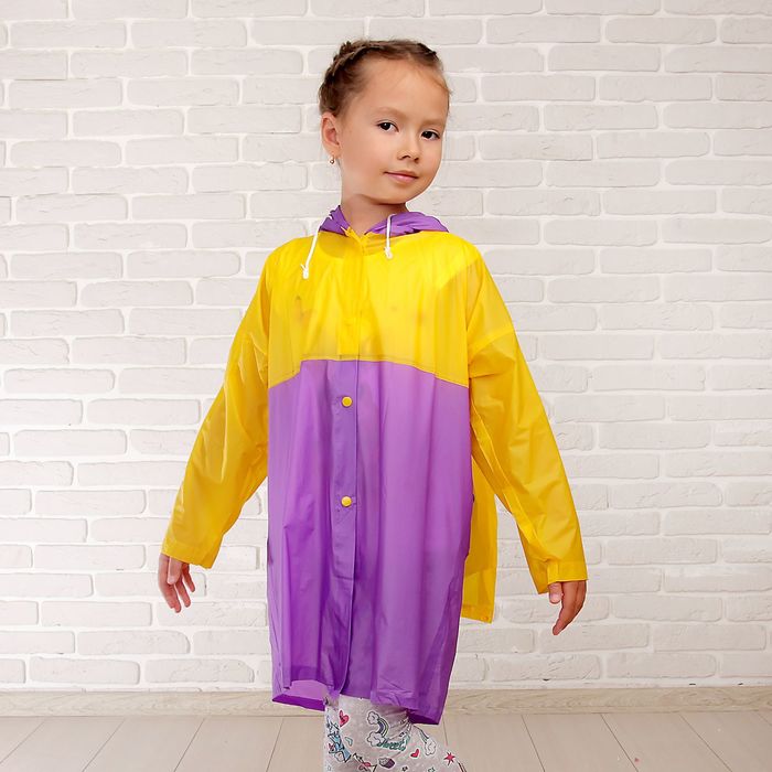 Дождевик детский "Весёлые зверушки" с карманом под рюкзак, р-р М, рост 100-110 см МИКС