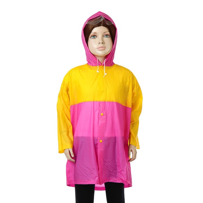 Дождевик детский "Весёлые зверушки" с карманом под рюкзак, р-р М, рост 100-110 см МИКС