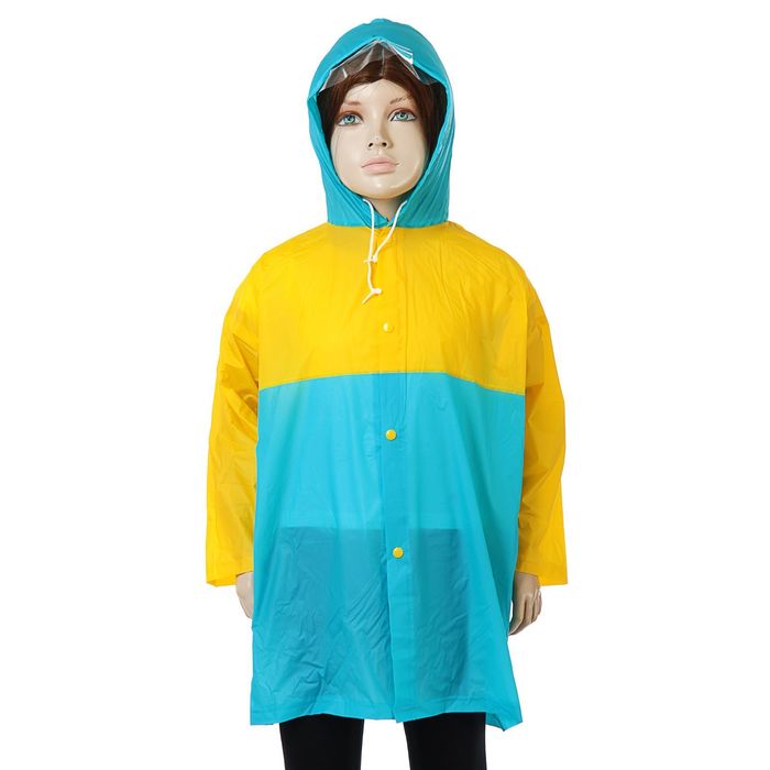 Дождевик детский "Весёлые зверушки" с карманом под рюкзак, р-р М, рост 100-110 см МИКС