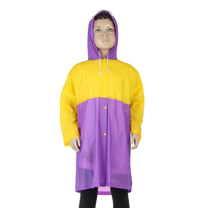 Дождевик детский "Весёлые зверушки" с карманом под рюкзак, L, рост 110-120 см, МИКС