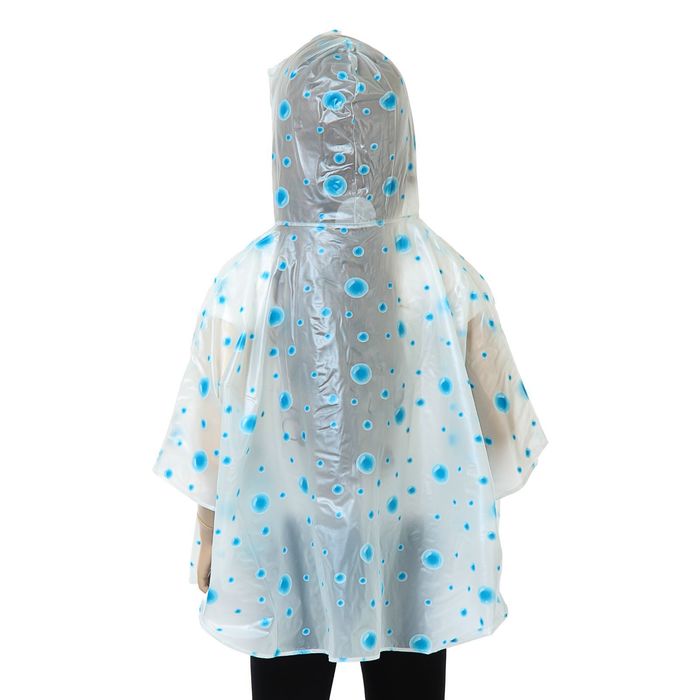 Дождевик детский пончо "Горошки", р-р М, рост 100-110 см, цвета МИКС