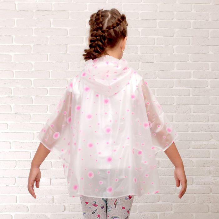 Дождевик детский пончо "Горошки", р-р L, рост 110-120 см, цвета МИКС