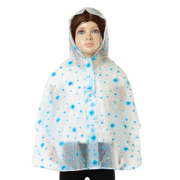 Дождевик детский пончо "Горошки", р-р L, рост 110-120 см, цвета МИКС