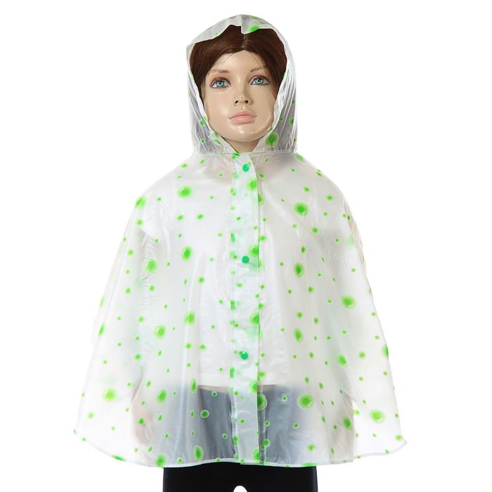 Дождевик детский пончо "Горошки", р-р XL, рост 120-140 см, цвета МИКС