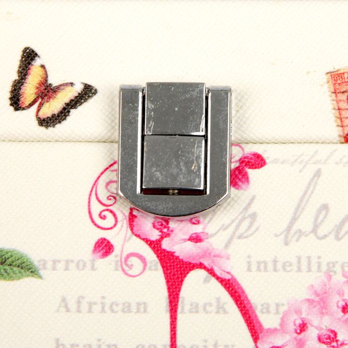 Шкатулка кожзам для украшений "Цветочная туфелька" 8х14,5х14,5 см