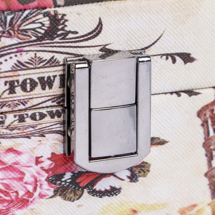 Шкатулка кожзам для украшений "Пизанская башня и ретромобиль" 8х25х19 см