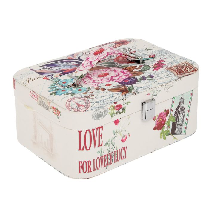 Шкатулка кожзам для украшений "Цветочная феерия" 11х25х18 см