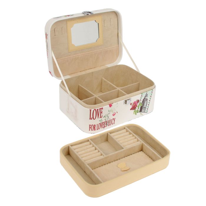 Шкатулка кожзам для украшений "Цветочная феерия" 11х25х18 см