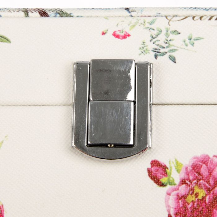 Шкатулка кожзам для украшений "Цветочная феерия" 11х25х18 см