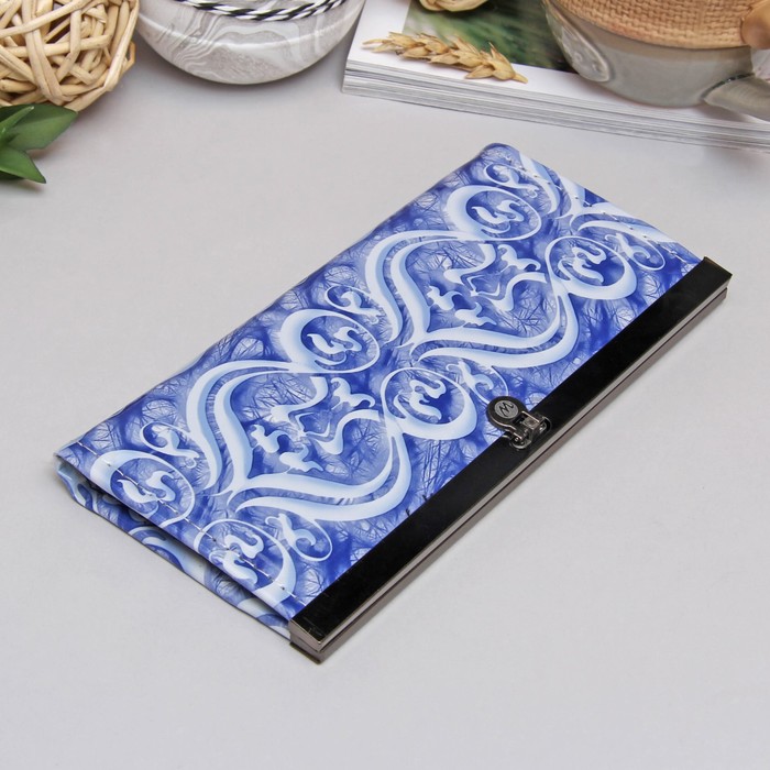 Кошелёк женский на застёжке, 4 отдела, отдел для монет, цвет синий