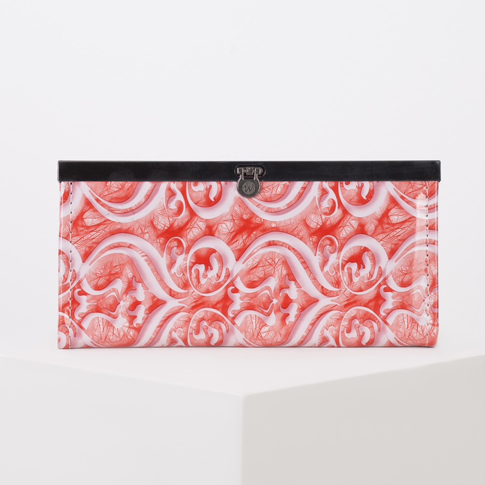 Кошелёк женский на застёжке, 4 отдела, отдел для монет, цвет красный