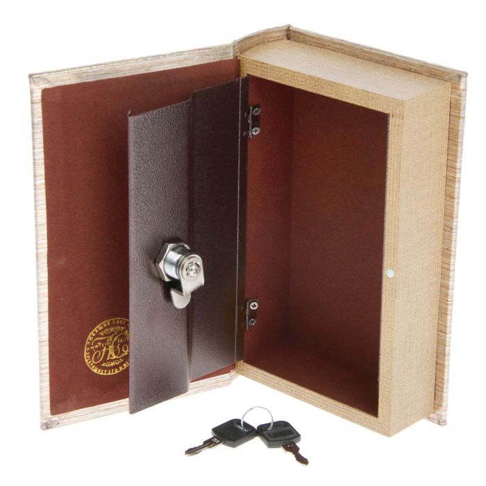 Сейф-книга дерево "Королевский знак" кожзам 21х13х5 см