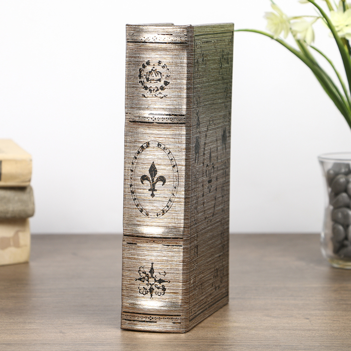 Шкатулка-книга дерево "Королевский знак" кожзам 21х13х5 см