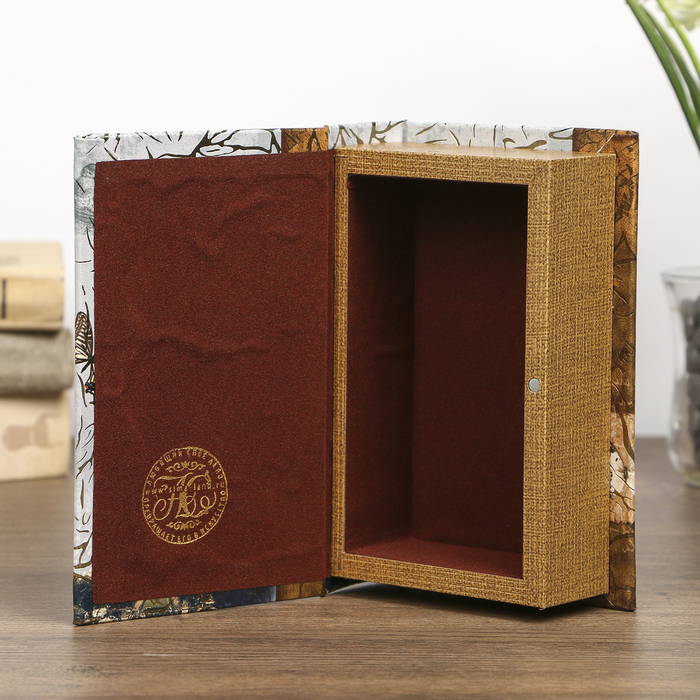 Шкатулка-книга дерево "Париж, золотой дождь" 17х11х5 см