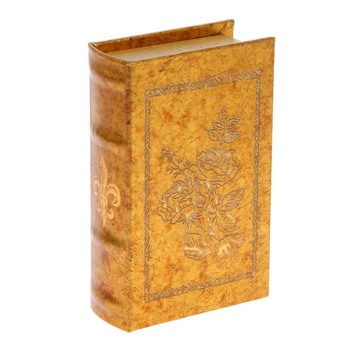 Шкатулка-книга дерево "Золотые розы" 17х11х5 см
