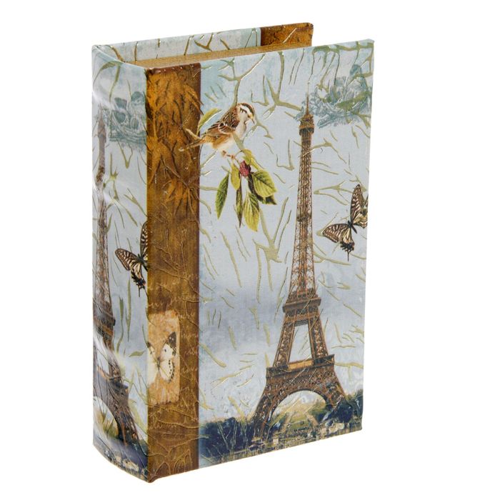 Сейф-книга дерево "Париж, золотой дождь" 17х11х5 см
