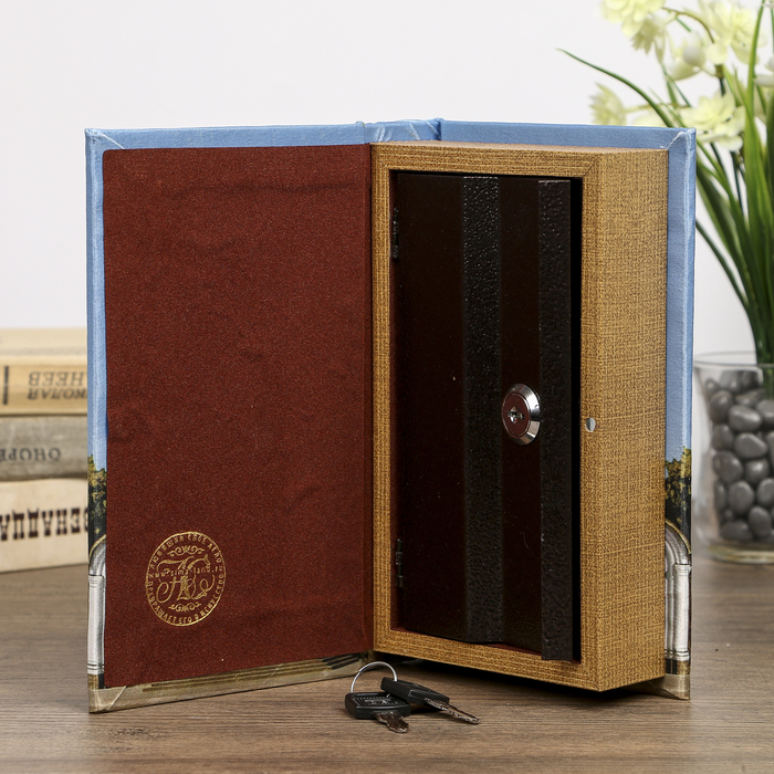 Сейф-книга дерево "Храм" шёлк, стразы 21х13х5 см