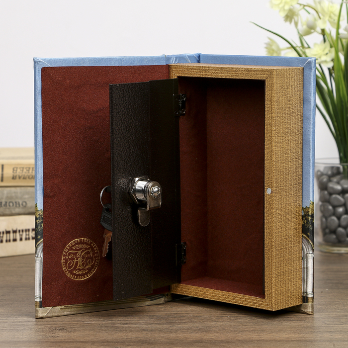 Сейф-книга дерево "Храм" шёлк, стразы 21х13х5 см