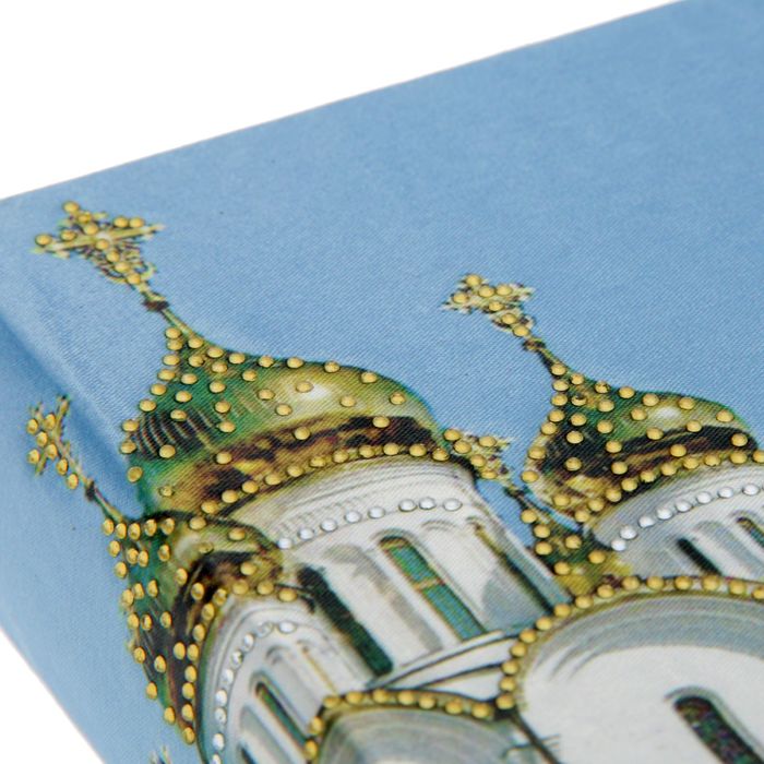 Шкатулка-книга дерево "Храм" шёлк, стразы 21х13х5 см