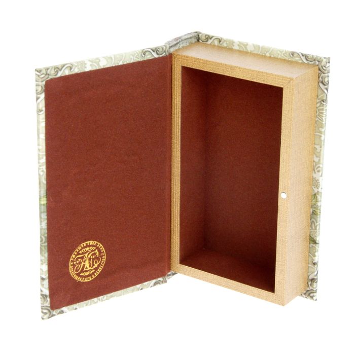 Шкатулка-книга дерево "Нежность" шёлк, стразы 21х13х5 см