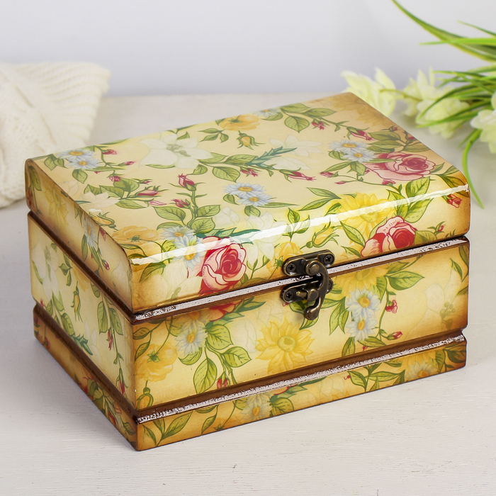 Шкатулка дерево лаковая "Весеннее настроение" 18х13х10,5 см