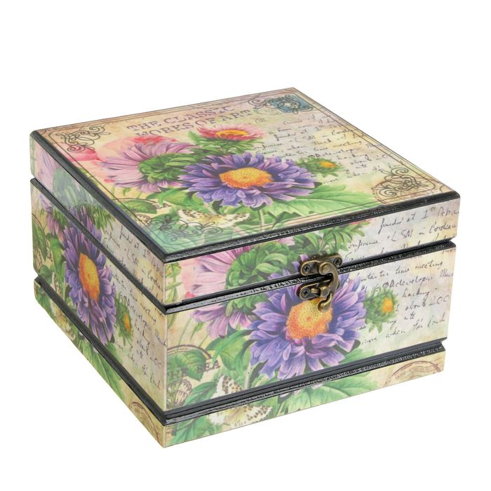 Шкатулка дерево лаковая "Нежность" 19х19х12 см