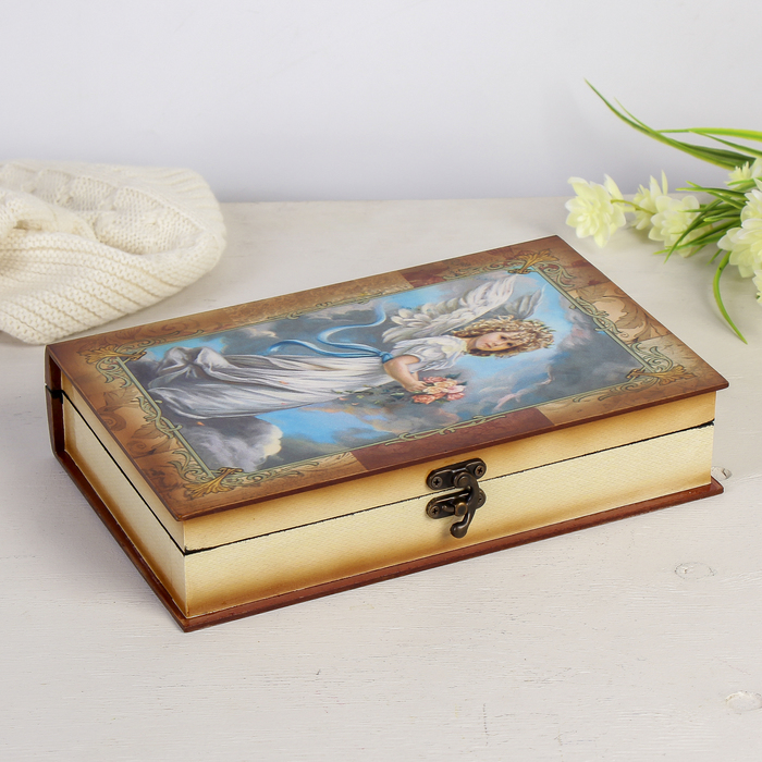 Шкатулка дерево лаковая "Ангел" 26х16,5х5,5 см