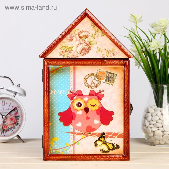 

Ключница дерево лаковая "Совушка модница" 30х18,5х8,7 см