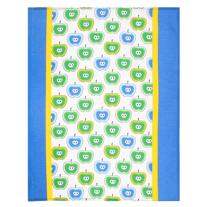 Полотенце вафельное набивное Яблоко 45*62 см синий 160 гр/м хл.100%