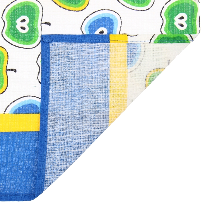 Полотенце вафельное набивное Яблоко 45*62 см синий 160 гр/м хл.100%