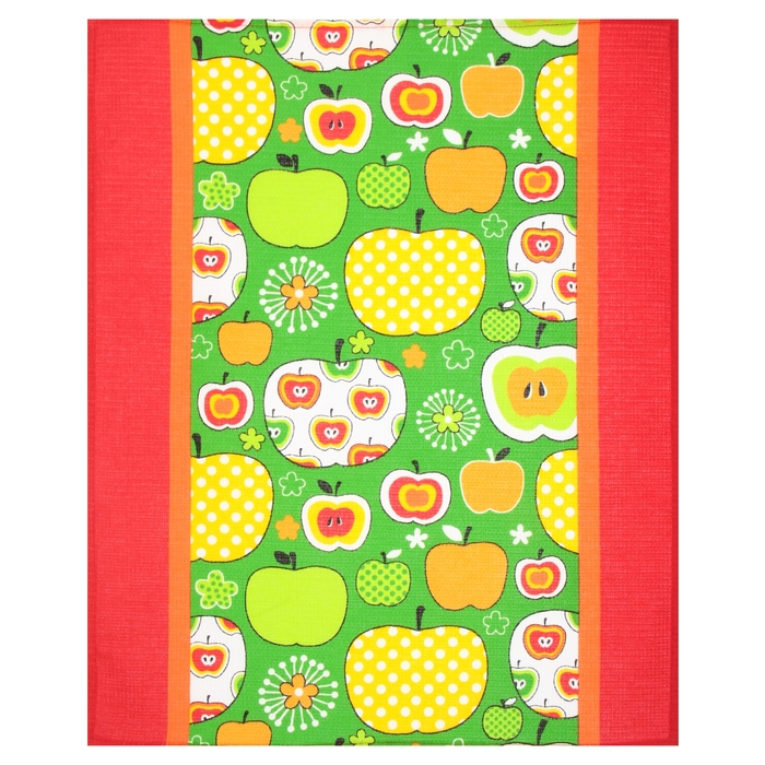 Полотенце вафельное набивное Яблоко 45*62 см желтый 160 гр/м хл.100%