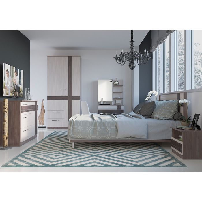 Комод с дверкой и тремя ящиками ПРЕЗЕНТ Бодега темый/светлый МДФ бодега темный