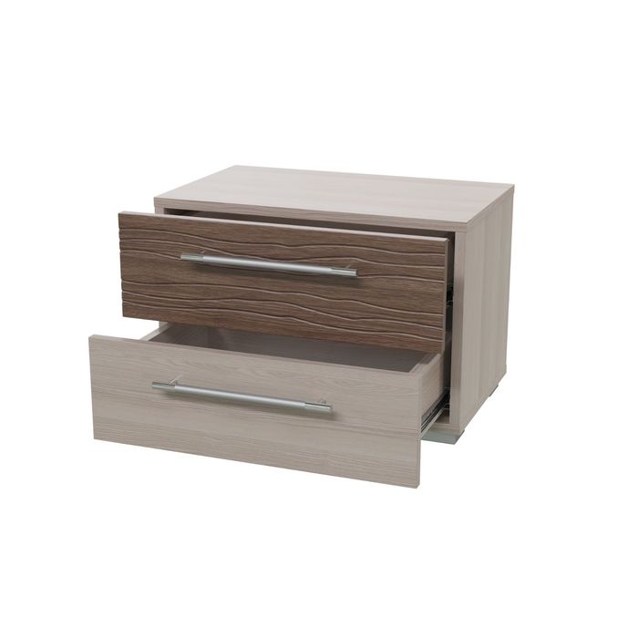 Тумба прикроватная АЗАЛИЯ Ясень шимо светлый/МДФ-ясень темный