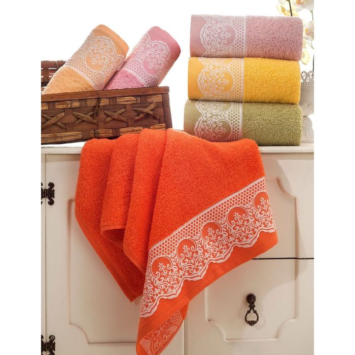 Полотенце махровое DO&CO MARISA 70*140 см зеленый, хлопок, 460 гр/м