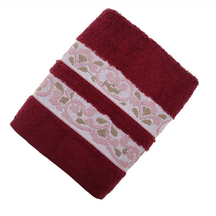 Полотенце махровое DO&amp;CO RODOS 50*90 см бордовый, хлопок, 460 гр/м
