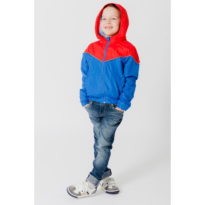 Ветровка для мальчика, рост 110-116 см, цвет красный/синий 1043