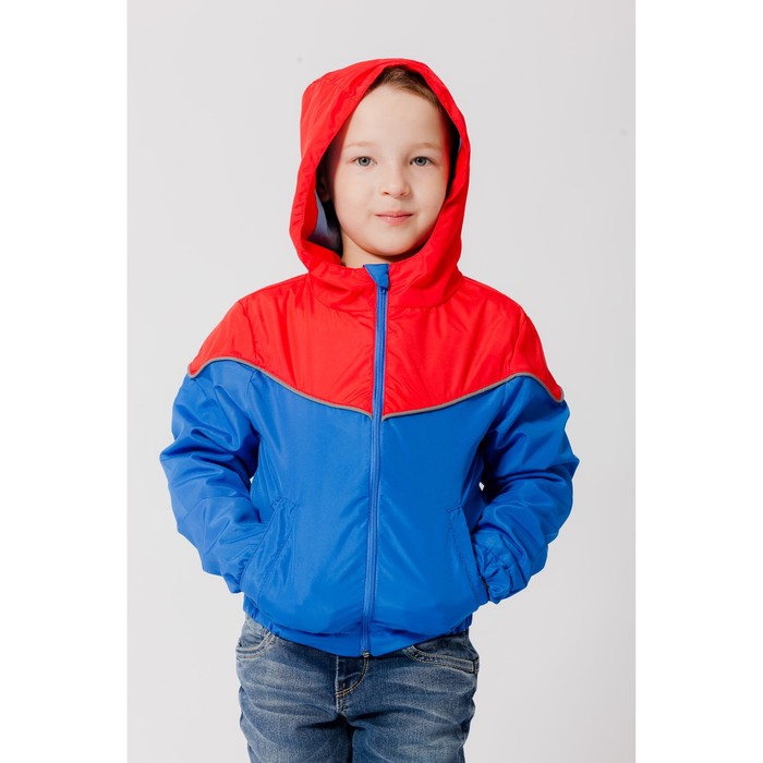 Ветровка для мальчика, рост 122-128 см, цвет красный/синий 1043