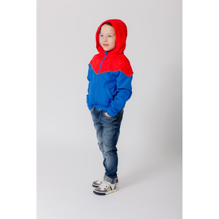 Ветровка для мальчика, рост 122-128 см, цвет красный/синий 1043