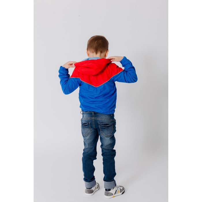 Ветровка для мальчика, рост 122-128 см, цвет красный/синий 1043